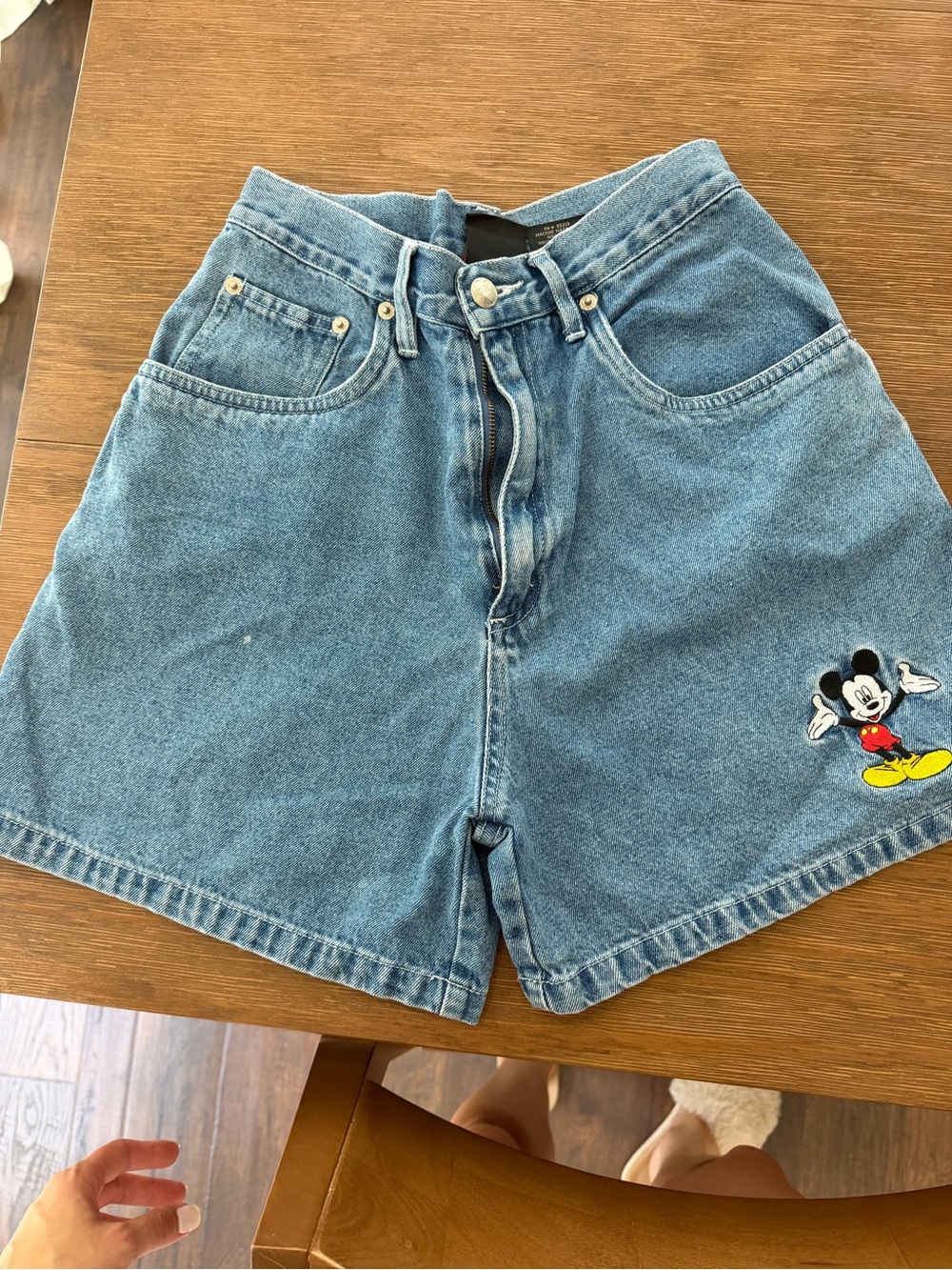 Disney Denim Shorts with Mickey Patch - Blue